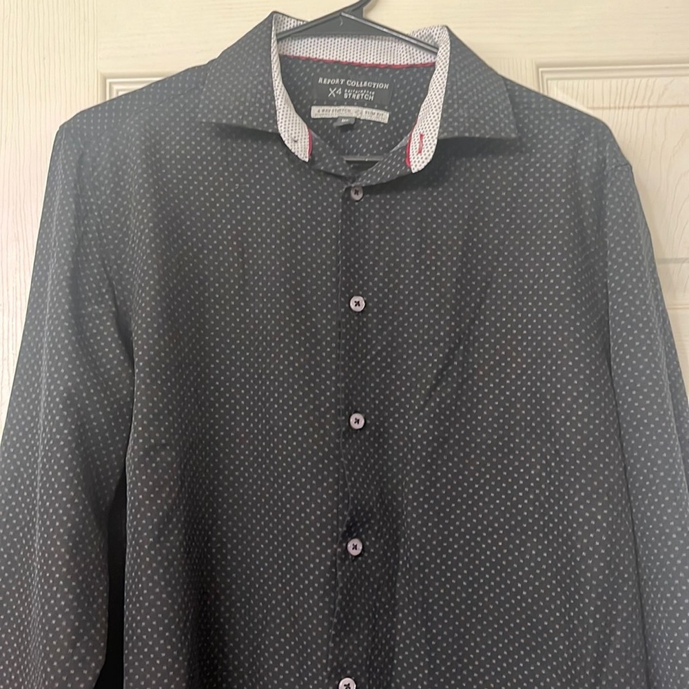 Report Collection X4 performance stretch button down shirt.
